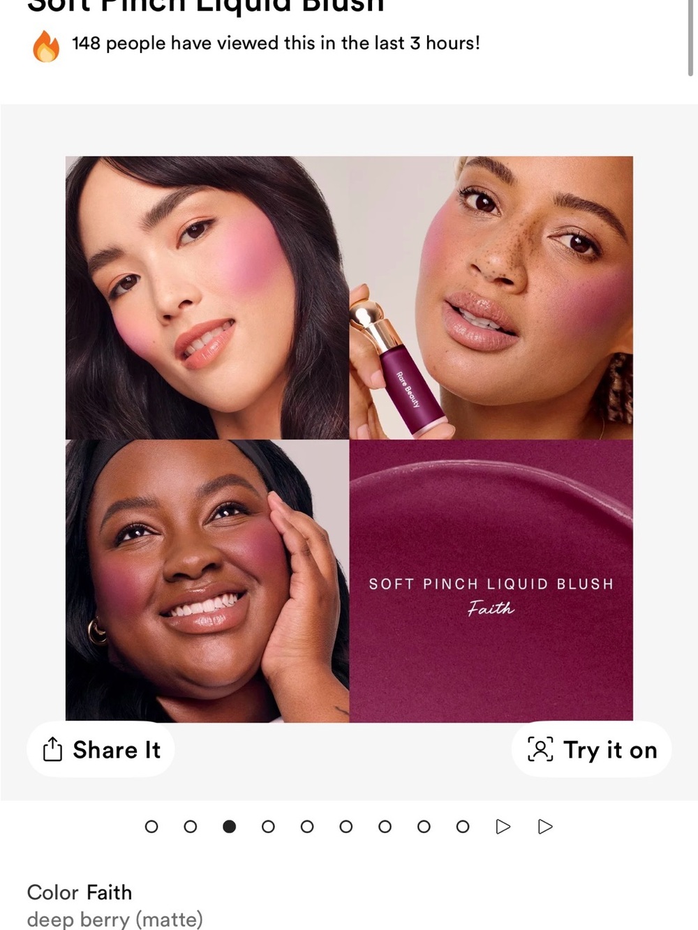 Rare Beauty Soft Pinch Liquid Blush - Deep Berry Pink